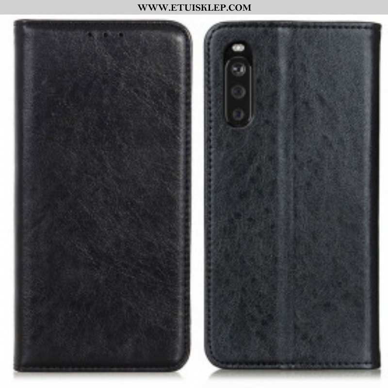 Etui Na Telefon do Sony Xperia 5 III Etui Folio Teksturowana Dwoina Skóry